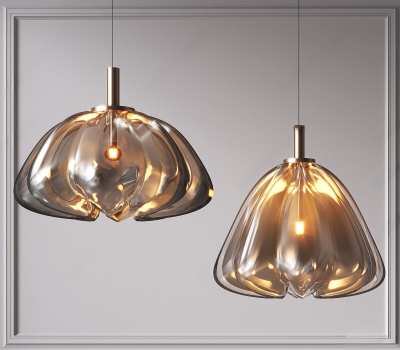 现代创意玻璃吊灯3D模型下载